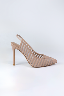  Kadın Bej Deri Topuklu Ayakkabı 20019
