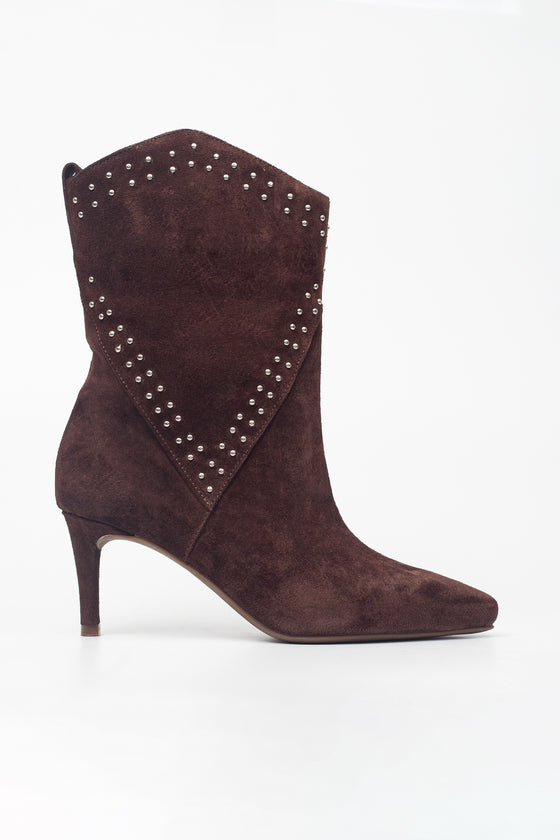 KADIN KAHVERENGİ ZIMBALI HAKİKİ DERİ BOT 20518