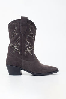  KADIN FÜME SÜET İŞLEMELİ HAKİKİ DERİ KOVBOY BOT 20519