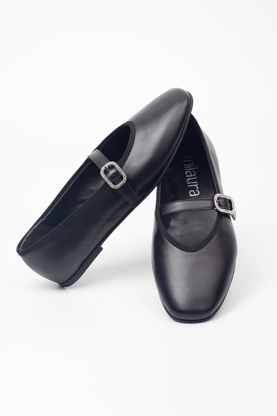 KADIN SİYAH TAŞLI HAKİKİ DERİ BABET 20500