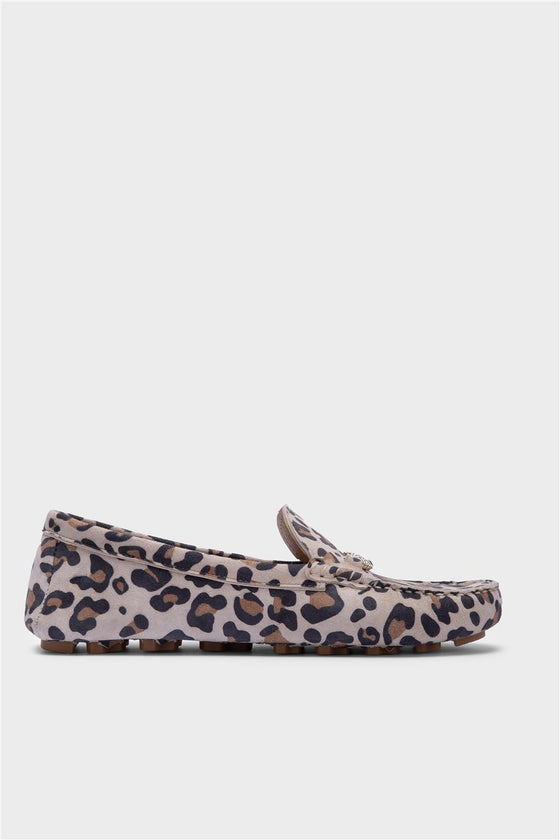 KADIN LEOPAR SÜET HAKİKİ DERİ LOAFER  20437