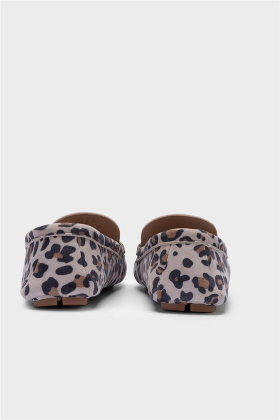KADIN LEOPAR SÜET HAKİKİ DERİ LOAFER  20437