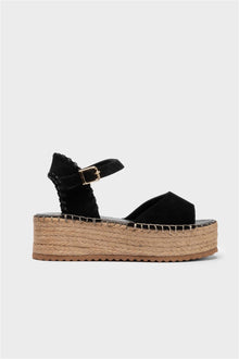  KADIN SİYAH SÜET ESPADRİL HAKİKİ DERİ SANDALET 20467