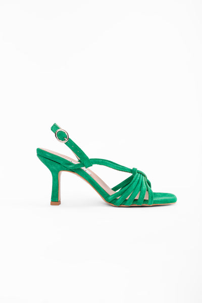 20174 Kadın Yeşil Süet Deri Sandalet