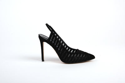 Kadın Siyah Deri Topuklu Ayakkabı 20018